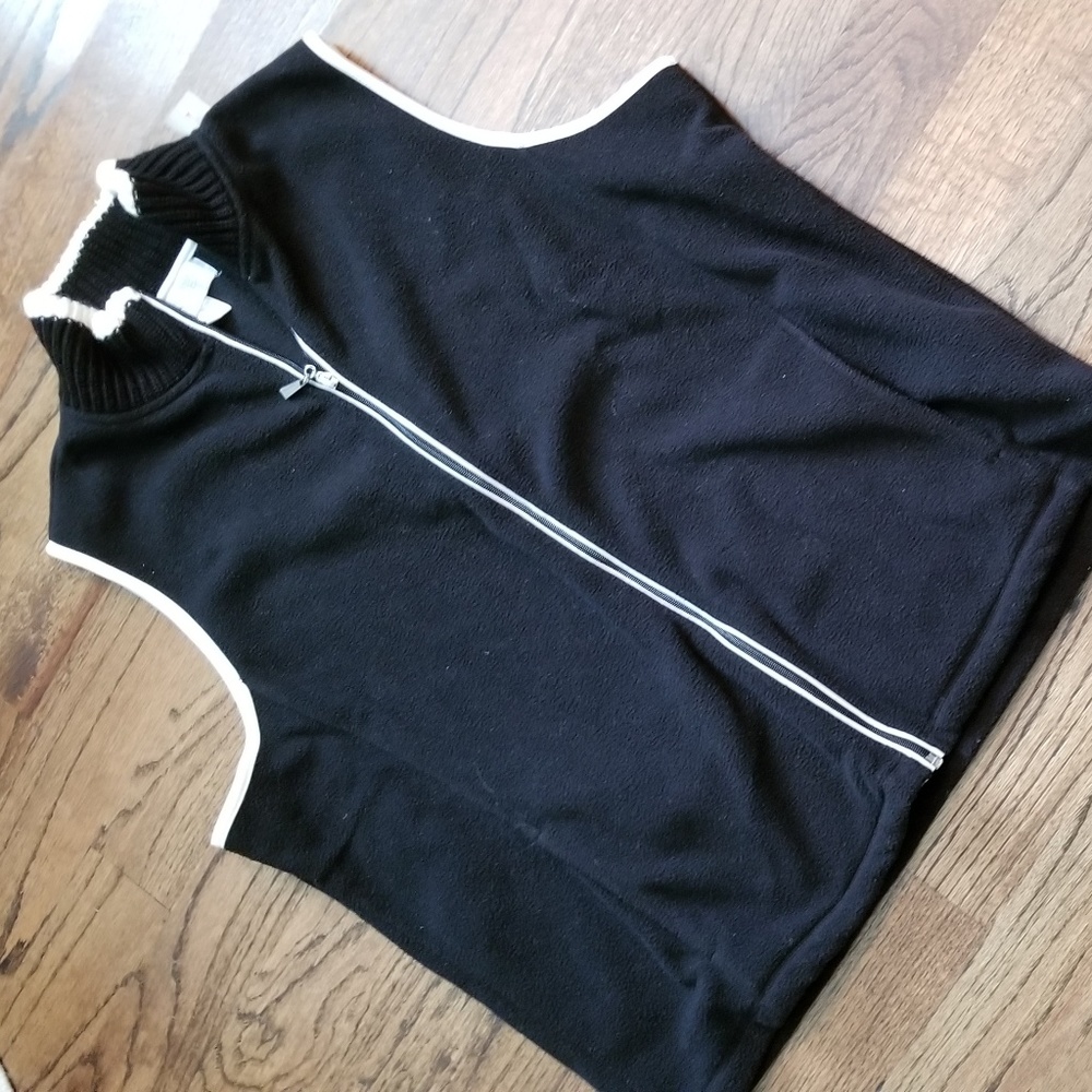 Casual Corner Annex Black Fleece Vest Sz 1X